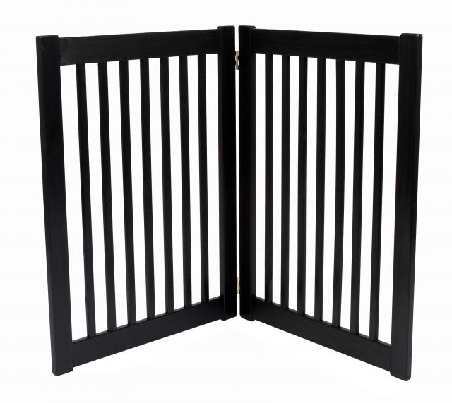 Free Standing 2 Panel 32 Inch Pet Gate Black 42422